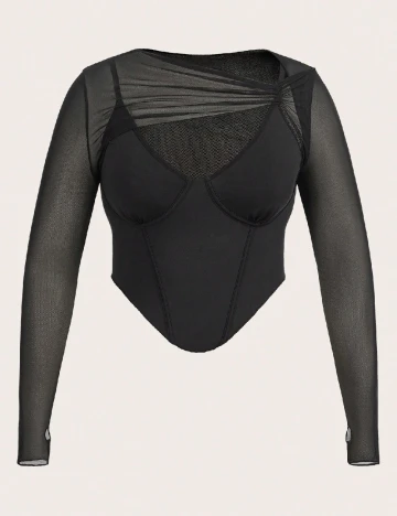 Top SHEIN CURVE, negru