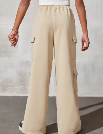 Pantaloni Shein Kids, crem