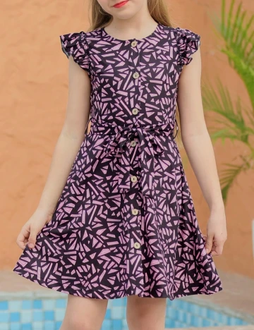 Rochie Shein Kids, roz/negru