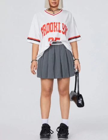 Fusta SHEIN CURVE, gri