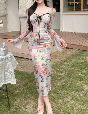 Rochie lunga Dazy, mix culori