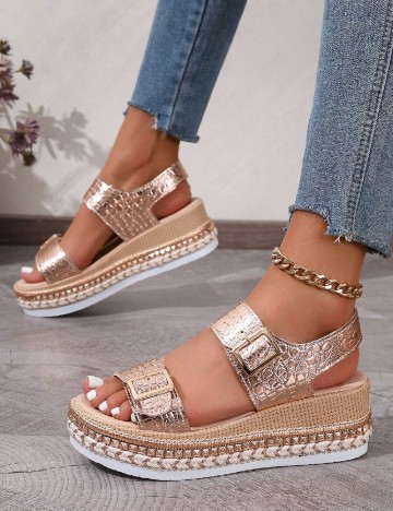 
						Sandale SHEIN, auriu