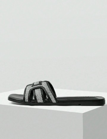 Slapi MOTF, alb/negru