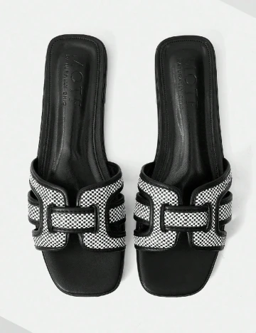 Slapi MOTF, alb/negru