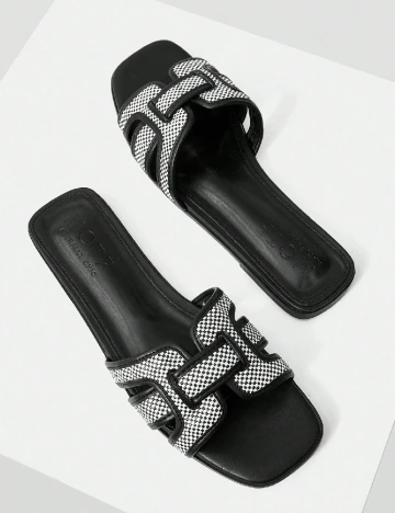 Slapi MOTF, alb/negru