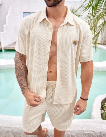 
						Compleu SHEIN Plus Size Men, crem