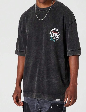 
						Tricou Oversize SHEIN, gri