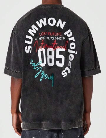 Tricou Oversize SHEIN, gri