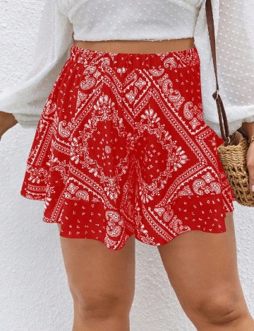 
						Pantaloni scurti SHEIN CURVE, rosu