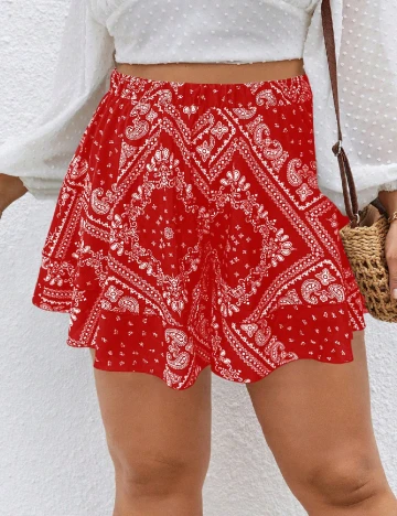 Pantaloni scurti SHEIN CURVE, rosu