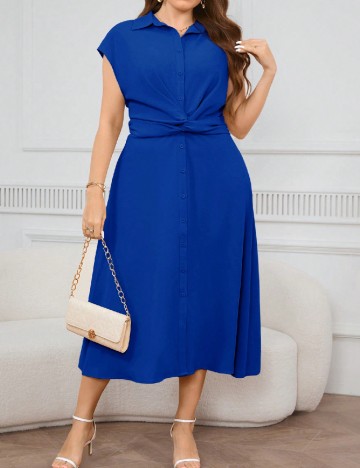 
						Rochie medie SHEIN CURVE, albastru