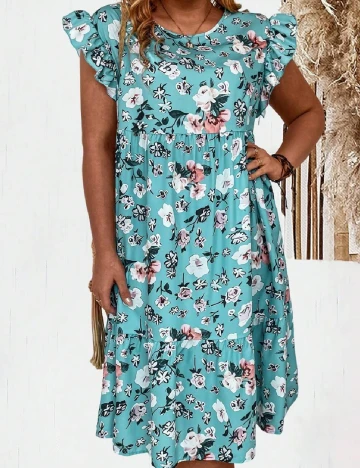 Rochie scurta SHEIN CURVE, bleu