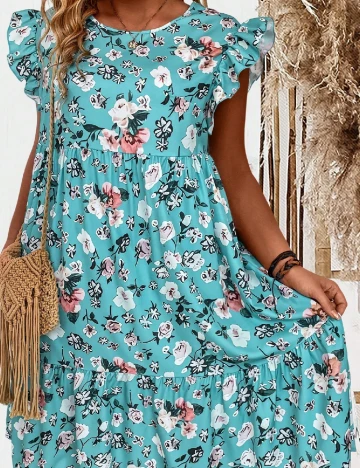 Rochie scurta SHEIN CURVE, bleu