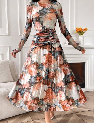 
						Rochie lunga SHEIN, floral print