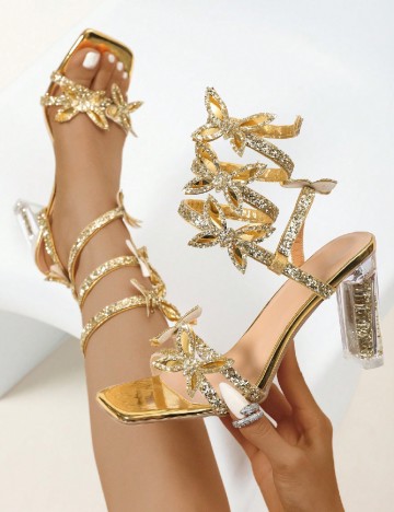 
						Sandale SHEIN, auriu