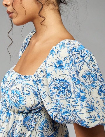 Bluza SHEIN, alb/albastru