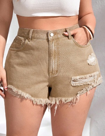 
						Pantaloni scurti SHEIN CURVE, maro