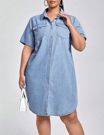 Rochie scurta SHEIN CURVE, albastru