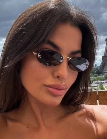 Ochelari de soare SHEIN, negru/auriu