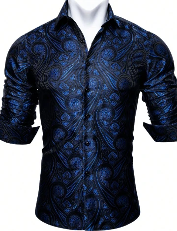 Camasa SHEIN, albastru/negru