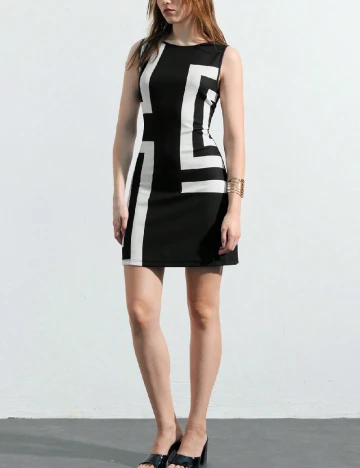 Rochie scurta SHEIN, negru/alb