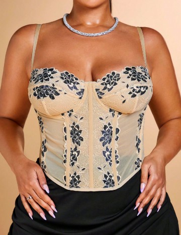 
						Corset SHEIN CURVE, crem