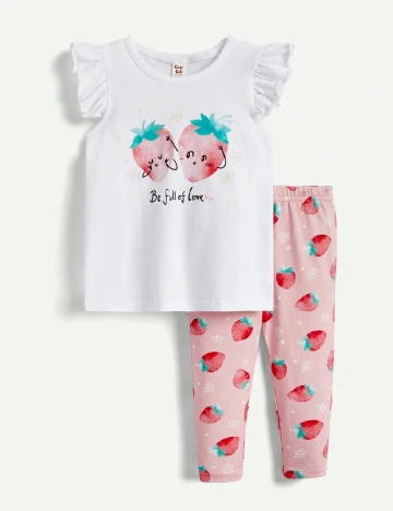 Compleu CozyCub, alb/roz