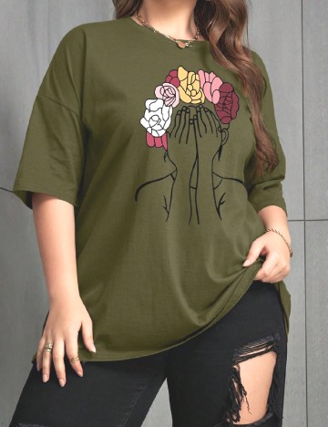 
						Tricou SHEIN CURVE, verde