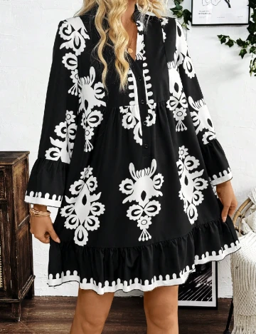 Rochie scurta SHEIN, negru/alb