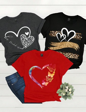 
						Set Tricouri 3 bucati SHEIN, mix culori