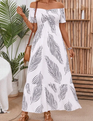 Rochie lunga SHEIN, alb/negru