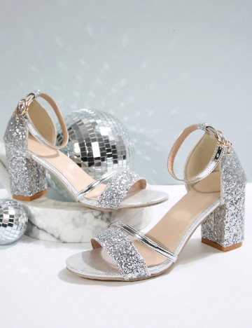 Sandale SHEIN, argintiu