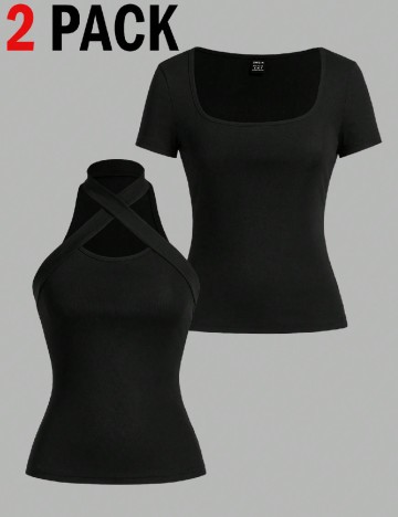 
						Set topuri 2 bucati SHEIN, negru