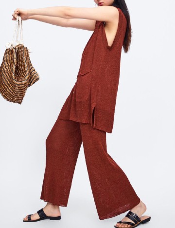 Pantaloni Zara, caramiziu