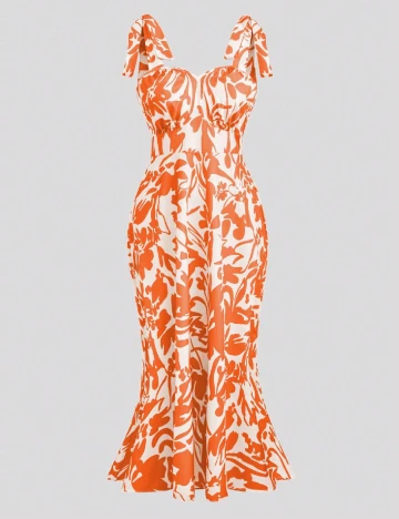 Rochie medie SHEIN CURVE, portocaliu