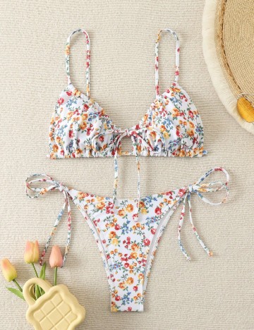 
						Costum de baie SHEIN, floral print