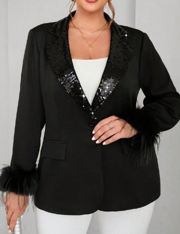 
						Sacou SHEIN CURVE, negru