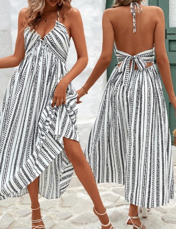 
						Rochie lunga SHEIN, alb/negru