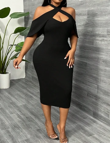 Rochie medie SHEIN CURVE, negru