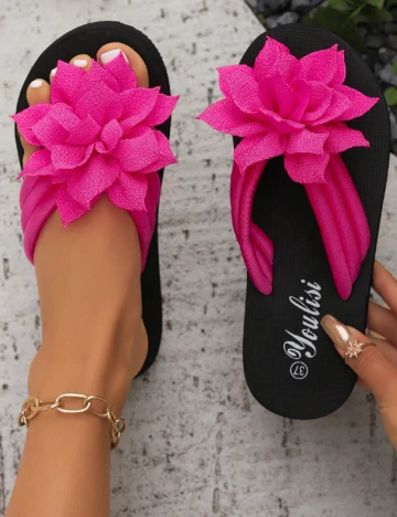 Slapi SHEIN, negru/roz