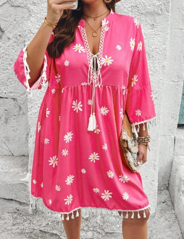 Rochie medie SHEIN CURVE, roz