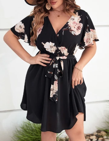 Rochie scurta Emery Rose Curve, negru