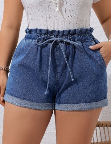 
						Pantaloni scurti SHEIN CURVE, albastru