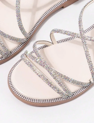 Sandale Shein Kids, argintiu