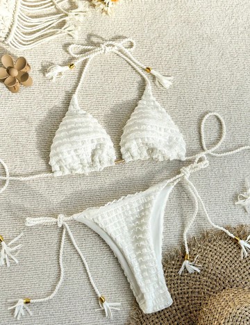 
						Costum de baie SHEIN, alb