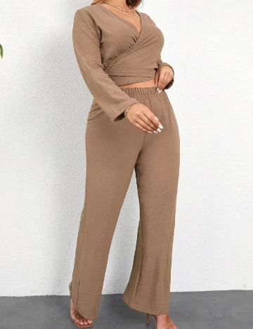 Compleu SHEIN CURVE, maro deschis