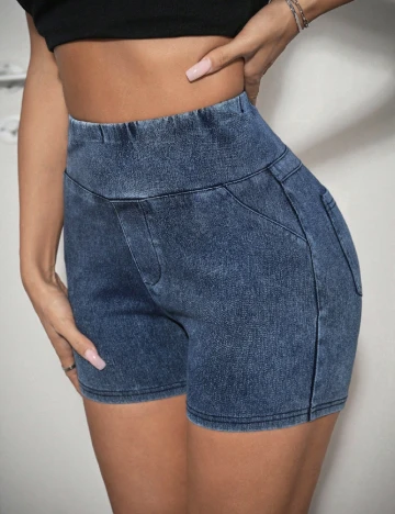 Pantaloni scurti SHEIN, albastru