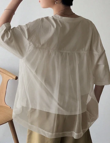 Tricou Oversize Friful, bej