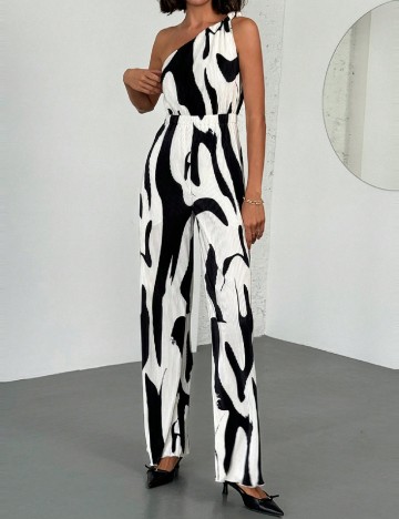 
						Salopeta SHEIN, alb/negru