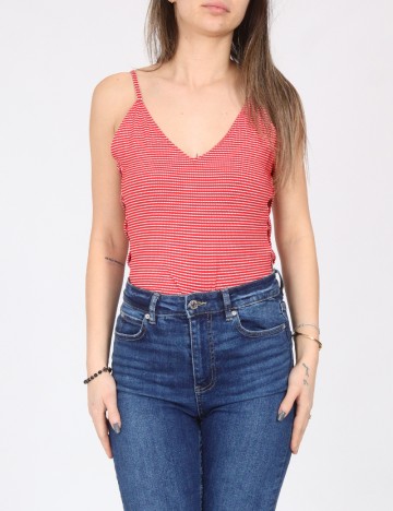 
						Body Bershka, rosu/alb